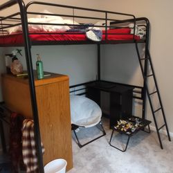 Twin Metal Loft Bed Frame, DHP