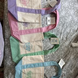 TJ mini pastel tote bags