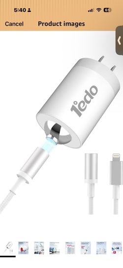 Magnetic for iPhone Charger,1°edo 20W Fast Charger Block with 6FT Cable Innovative Magnetic to Lightning Cable for iPhone 14/13/12/11/Xs Max/XR/X (Whi