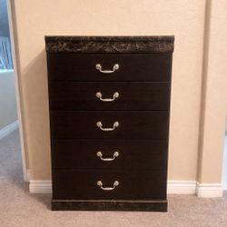 Ashley Furniture 5-Drawer Chest – Dark Wood Finish