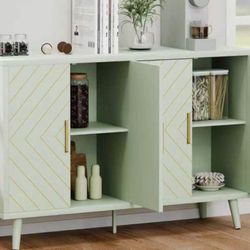 Funk Green Color Side Board Tv Stand Storage Cabinet