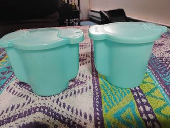 Vintage Tupperware Mint Teal Sugar 877 & Creamer 574 Set ☕ Retro Breakfast Vibes!