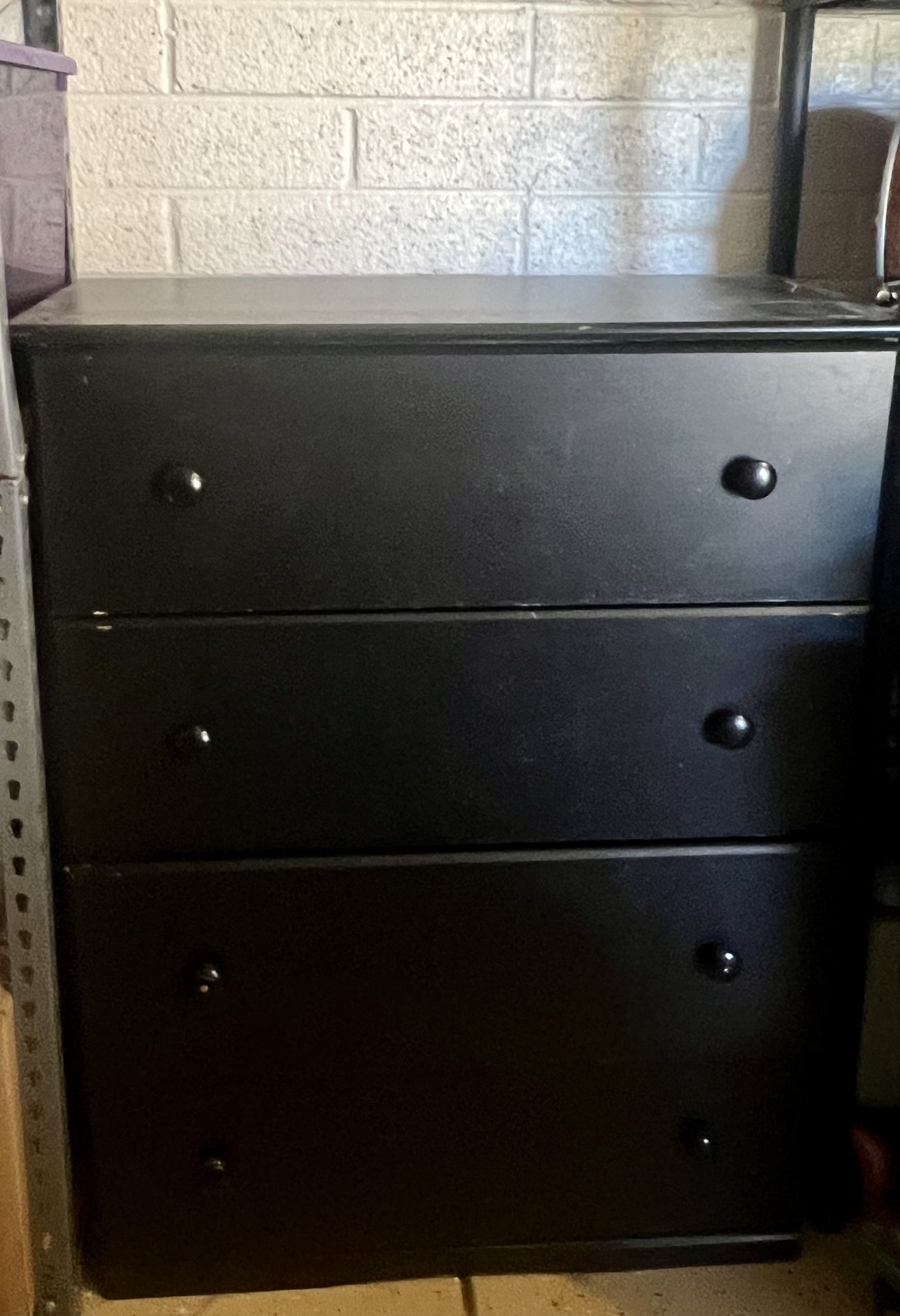 Sturdy Black Four Drawer Dresser