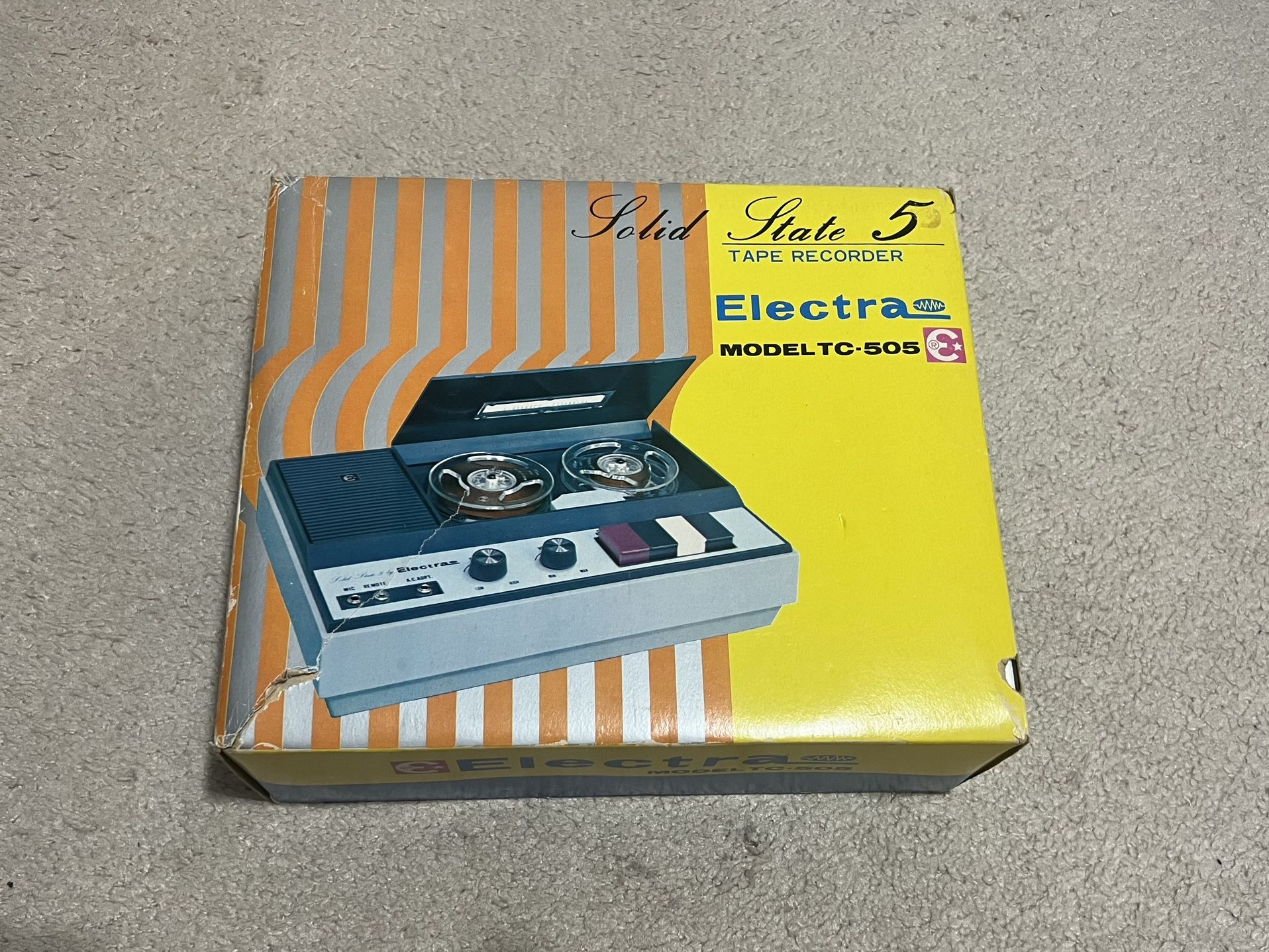 Solid State 5 Electra Model TC 505 Solid State Tape Recorder Vintage With Box