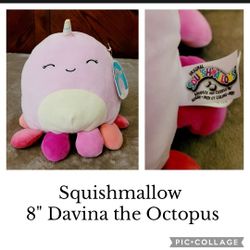 Squishmallow, 8" Davina/Octopus 