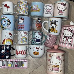 Hello kitty Mug Lot With Cookie Jars New With Tags Lot Of (19)