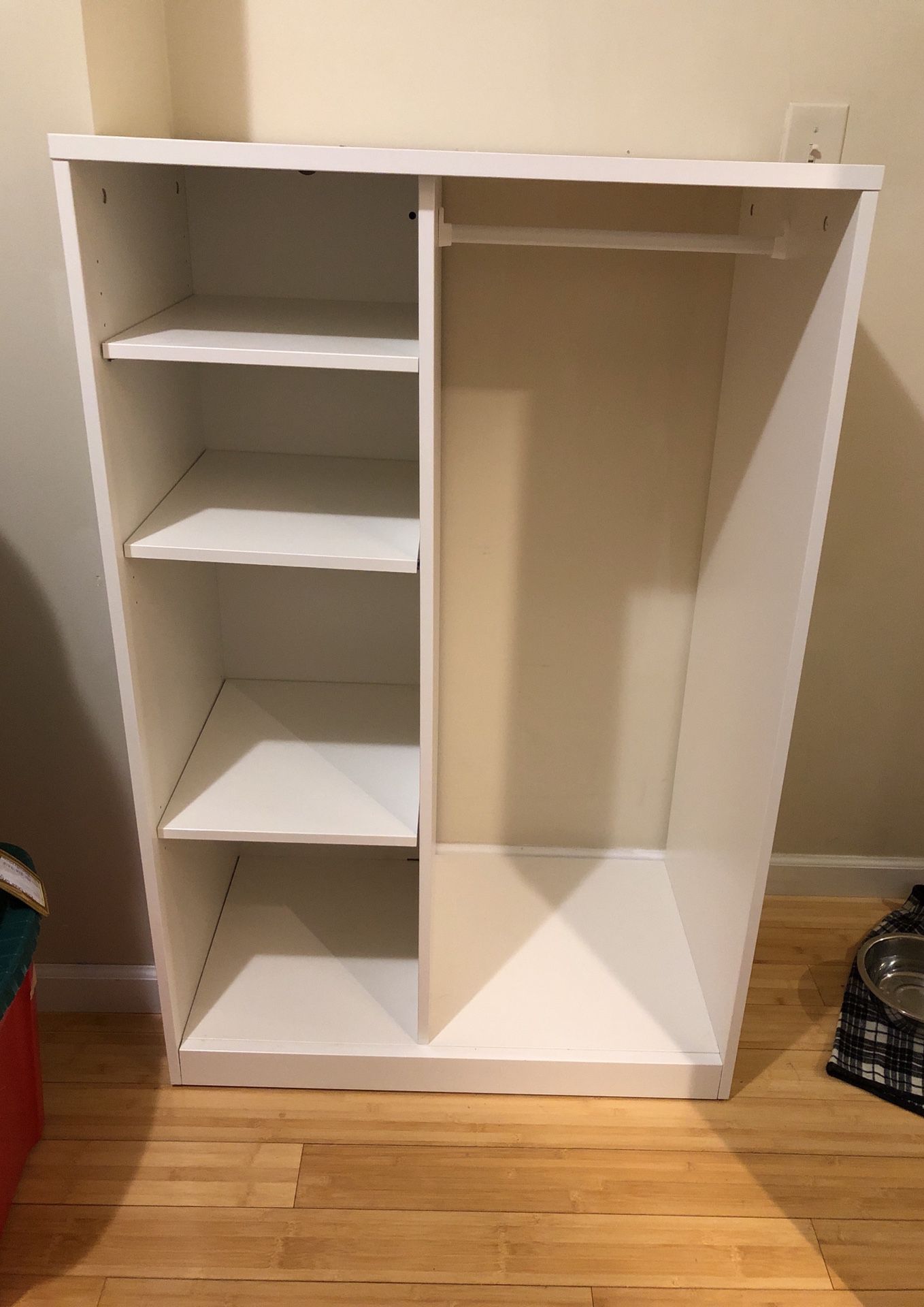 Clothing rack with shelves