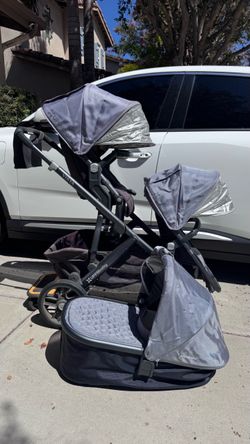 Uppababy Vista Stroller with Rumbleseat, Piggyback, Bassinet and more