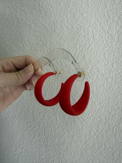 Women’s red matte hoop Earrings