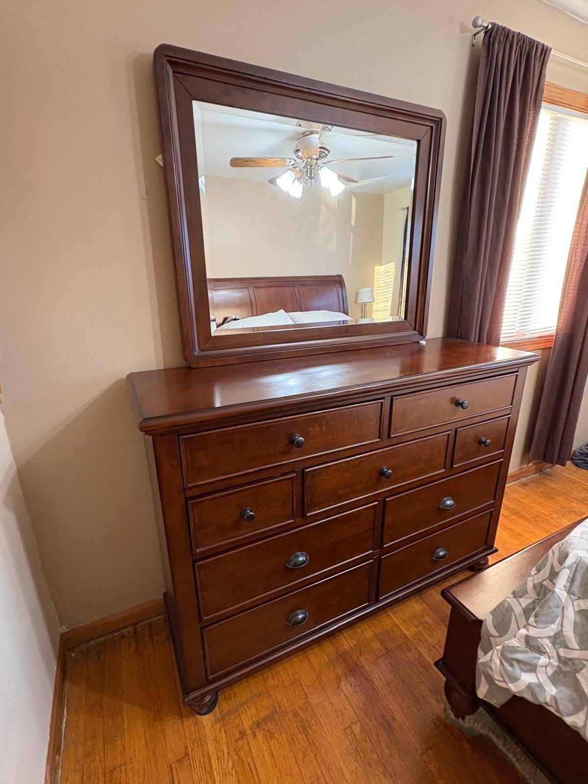 Bed Frame, Dresser And 2 Night Stands