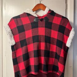 Flannel Poncho For Girls 