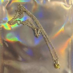 Silver Necklace With Yellow Stone