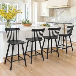 Black Bar Stools Set of 4