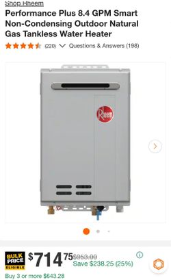 Rheem outdoor tankless water heater