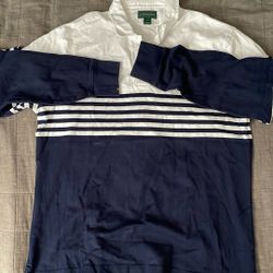 J Crew Always Men’s Rugby Shirt Size Large Good Condition