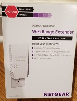 Netgear AC1900 WiFi Range Extender. Model EX6400. Sealed Box.