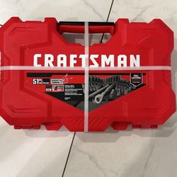 CRAFTSMAN Mechanics Tool Set, 1/4&quot & 3/8&quot Drive, SAE/Metric, 51 Piece 