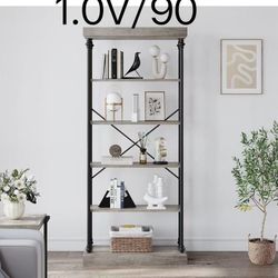 6-Tier Industrial Bookshelf 