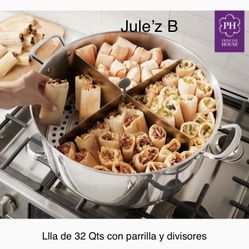 Olla De 32 Qts Con Parrilla Y Divisores En Su Caja 