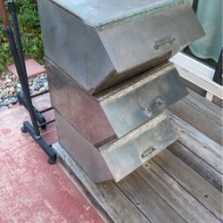 Stackable Heavy Duty Steel Bins (3 Count)