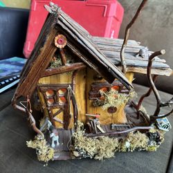 Log Cabin Home Handmade With Lights
