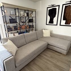 Modern sectional sofa couch neutral color 116"