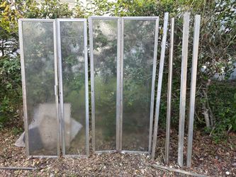 Shower glass door with frame