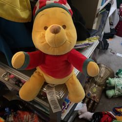 Super cute soft baby Winnie the Pooh Christmas about 12 inches long