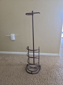 Bronze Metal Toilet Paper Holder Stand