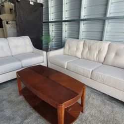 White Sofa, Loveseat Set, Free Delivery!