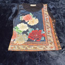 Soft Surroundings Beautiful Tank Styled Floral Shirt