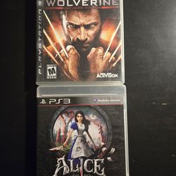 Ps3 games wolverine & Alice madness