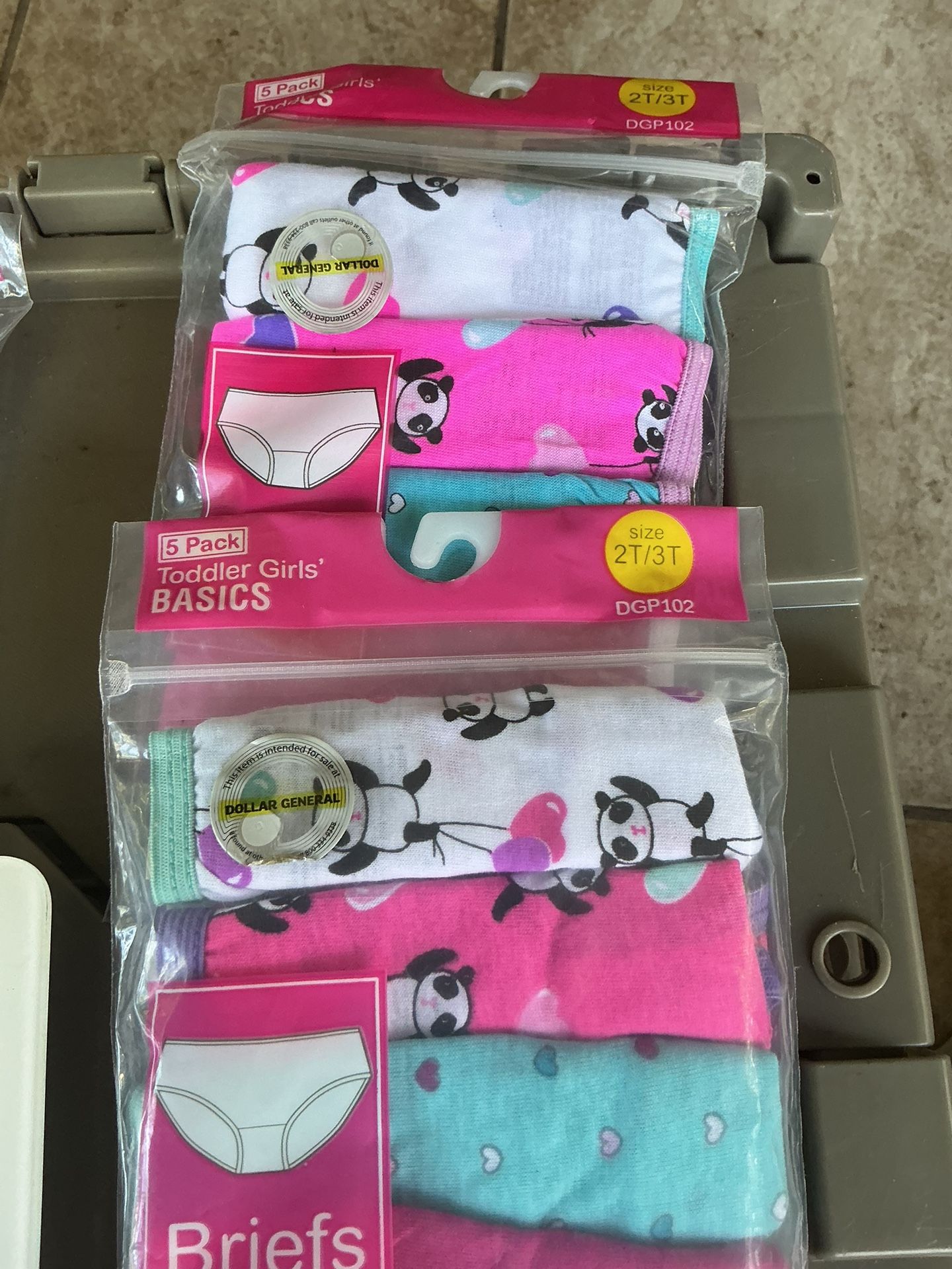 2 Packs - 5 Pack Toddler Girls Size (2T/3T) Basics Tagless Briefs Soft 100% Cotton