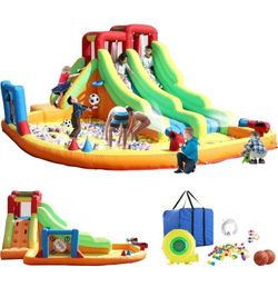 Double Water Slide Inflatable Bounce House