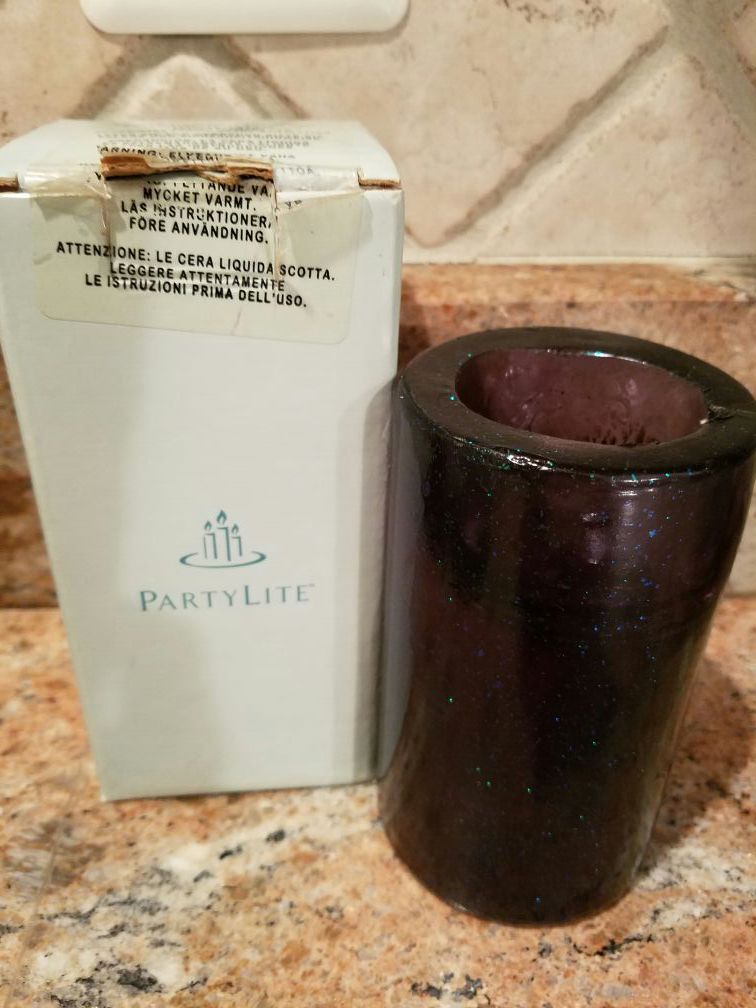 PartyLite Starry Nighy Pillar Candle used