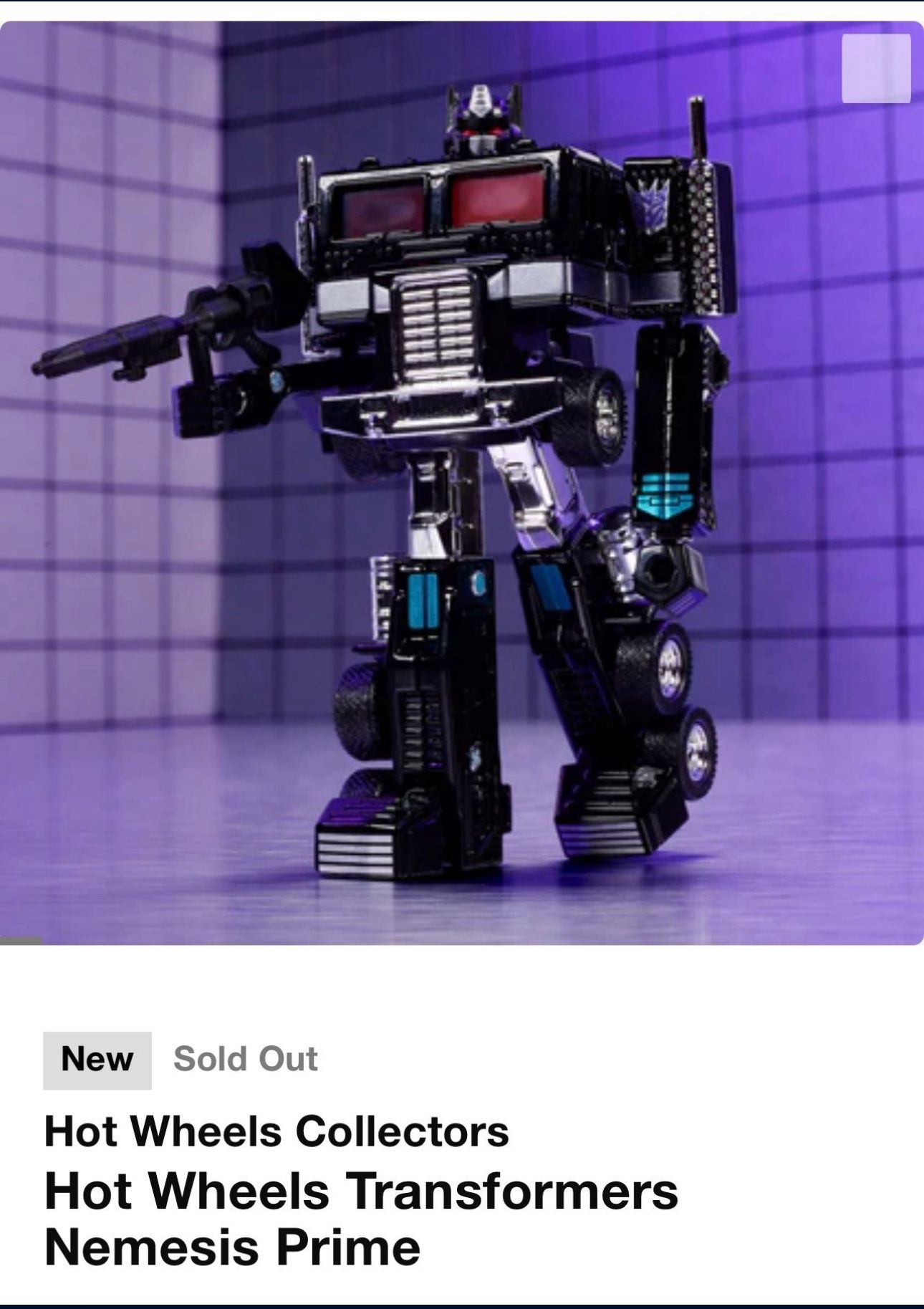 Hot Wheels Collectors Hot Wheels Transformers Nemesis Prime