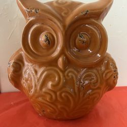Vintage antique, Distressed Orange Owl 