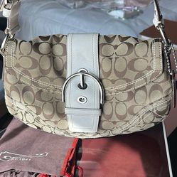 White Coach Mono Gram Tabby 