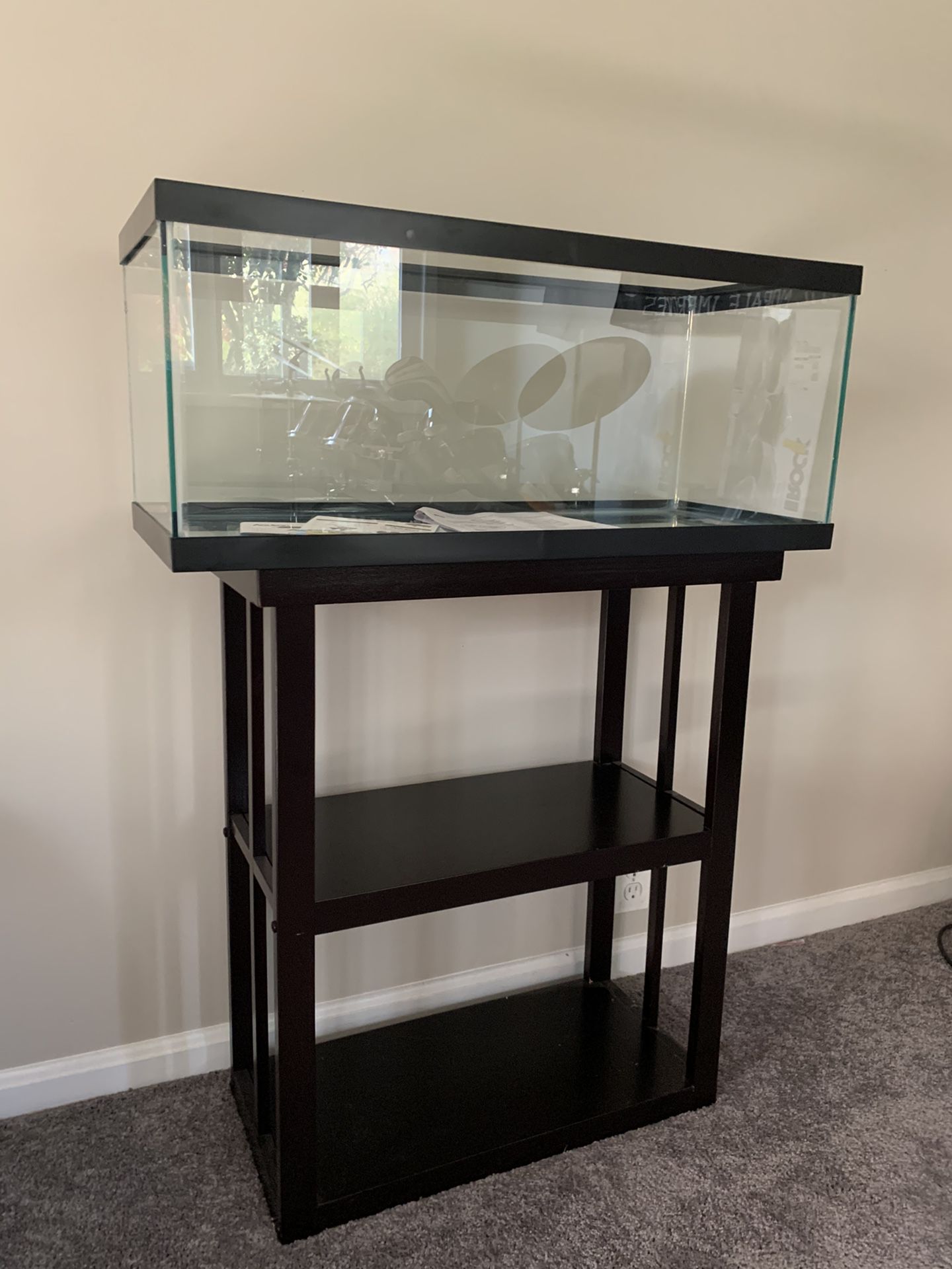 Fish Tank and Wooden Stand, 20 gal, Never Used