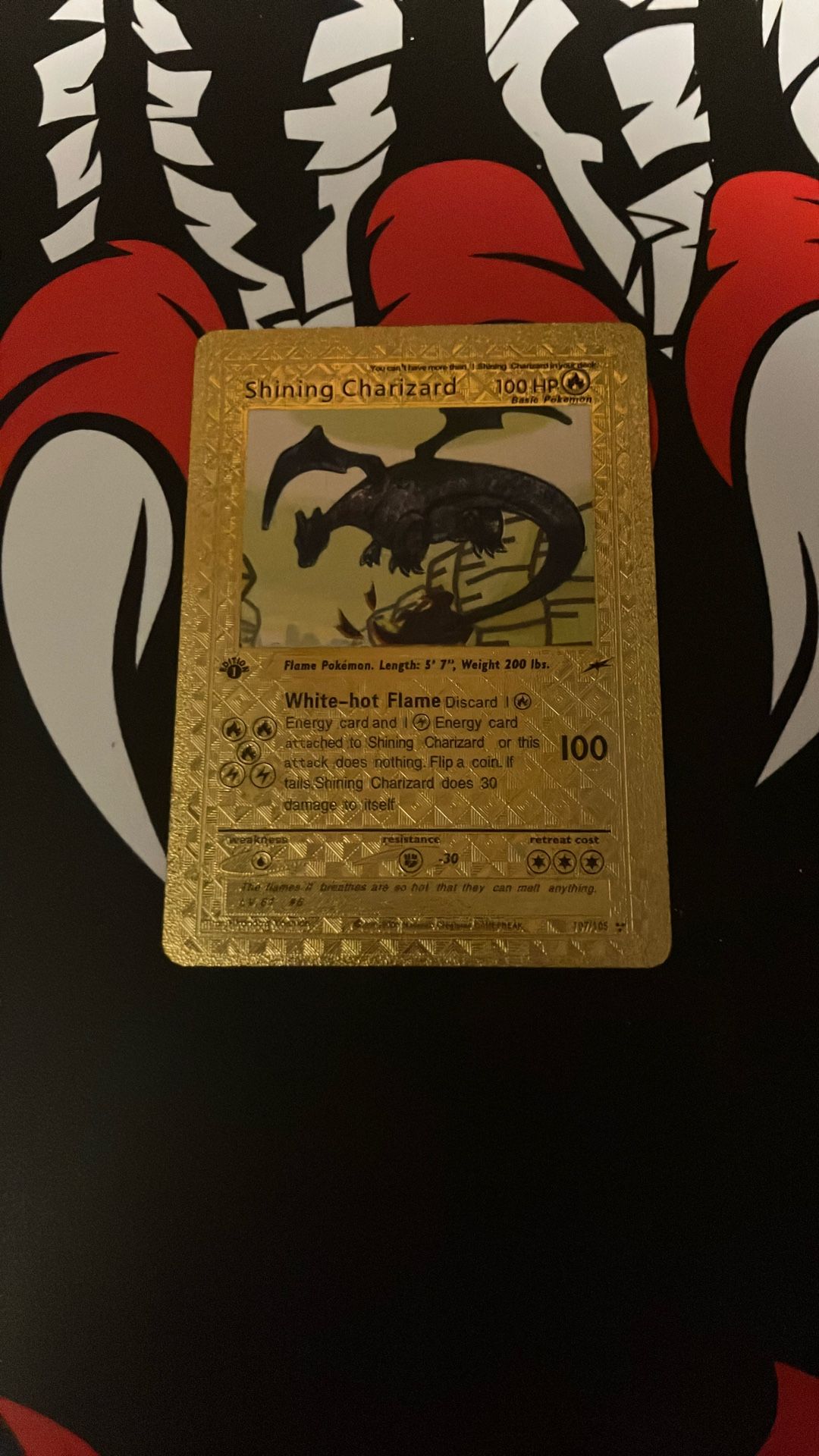 Gold plated Shining Charzard 