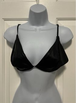 Black Faux Leather Triangle Bikini Top