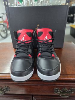 Jordan Flight Club '91 Black/Red Basketball Shoes Size 9.5