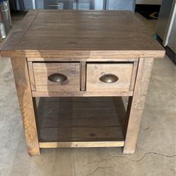 Rustic Wood End Table 