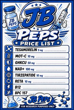 JB Peps Peptide Price List Poster