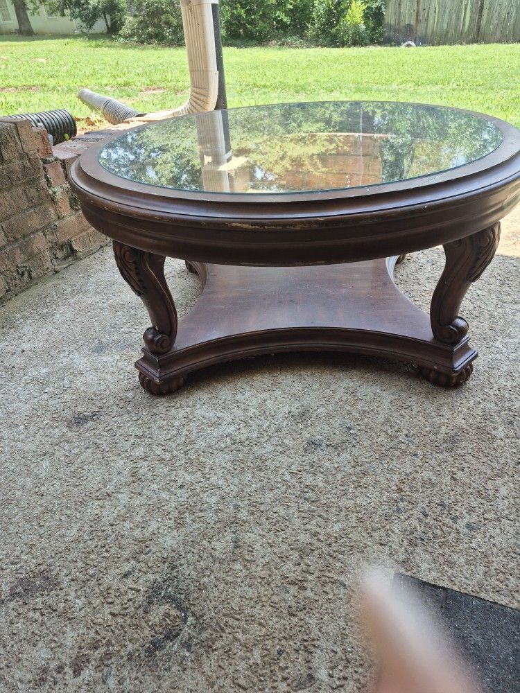 Round Glass Top Coffee Table