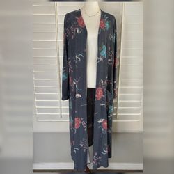 LULAROE • “Sarah” Open Front Maxi Cardigan (XL/14-16)