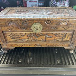 Vintage Chinese Carved Trunk 