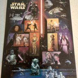 STAR WARS POSTAGE STAMP SHEET