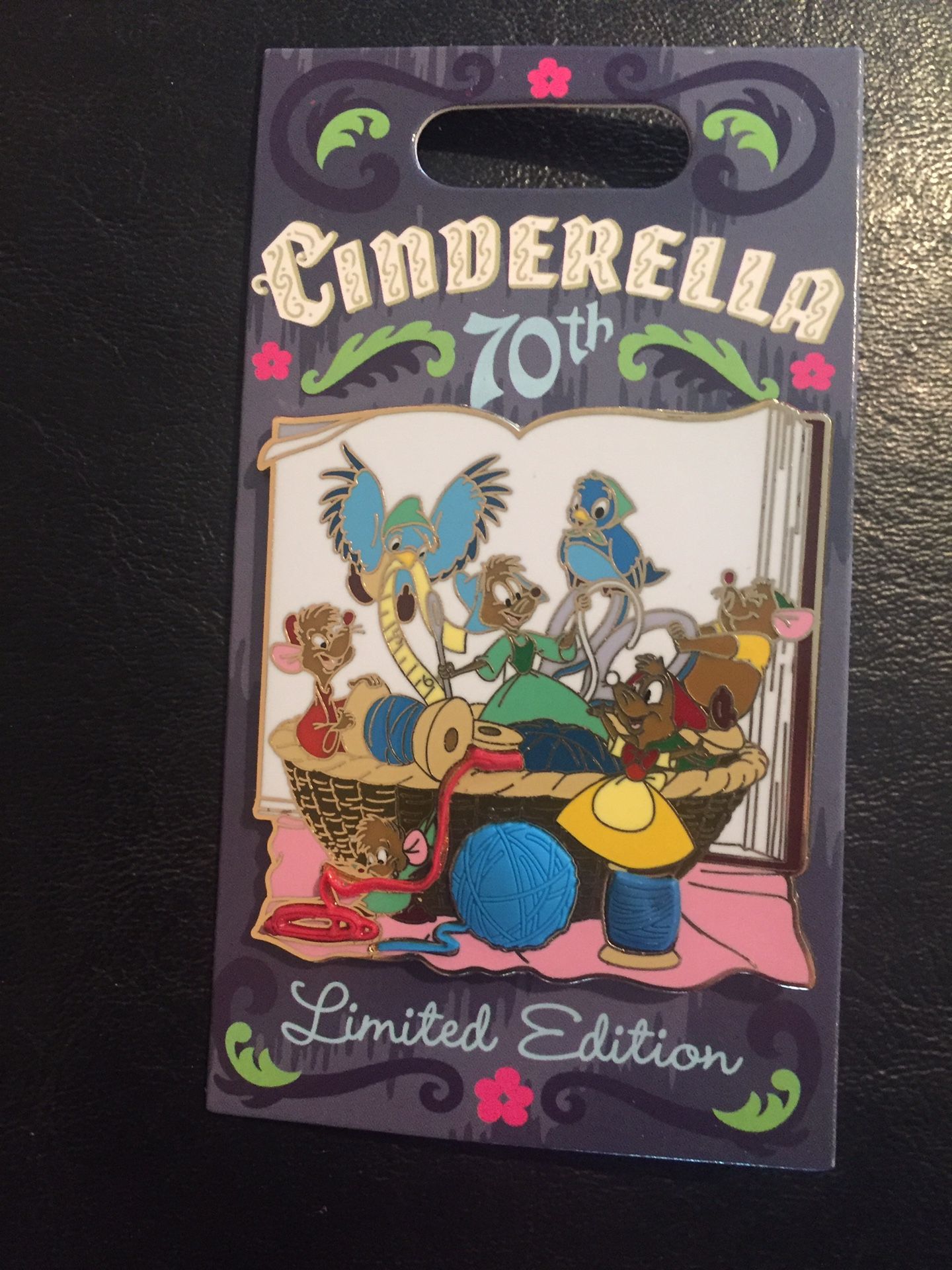 Disney Cinderella 70th anniversary mice and birds pin