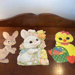 Set of 3 Easter Bunny Die Cut Decorations